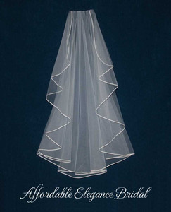 Waterfall Custom Wedding Veil with Soutache Edge Waterfall Custom Wedding Veil with Soutache Edge