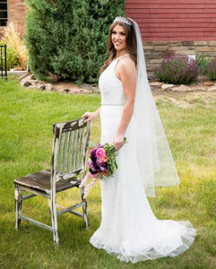 Angel Cut Custom Made Waltz Length Wedding Veil V6854 Angel Cut Custom Made Waltz Length Wedding Veil V6854