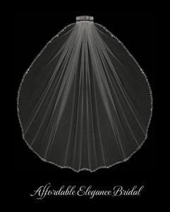 Beaded Pearl and Sequin Fingertip Wedding Veil V2357 Beaded Pearl and Sequin Fingertip Wedding Veil V2357