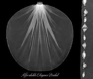 Fingertip Wedding Veil with Pearl, Crystal and Rhinestone Beading Fingertip Wedding Veil with Pearl, Crystal and Rhinestone Beading