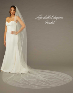 Royal Cathedral Wedding Veil with Crystal Scatter Envogue V2486RC Royal Cathedral Wedding Veil with Crystal Scatter Envogue V2486RC