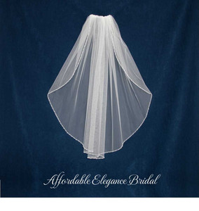 Royal Cathedral Wedding Veil with Beaded Lace Edge CF280