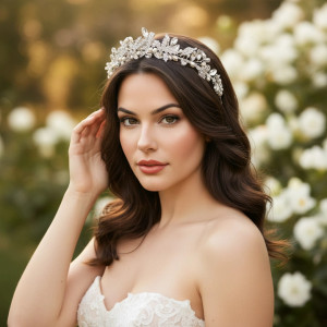 Freshwater Pearl and Crystal Wedding Headband Tiara hp9647