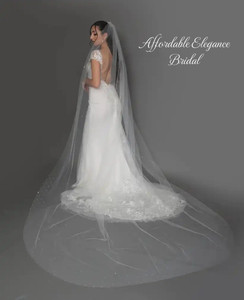 Rhinestone Edge Royal Cathedral Wedding Veil V527 Rhinestone Edge Royal Cathedral Wedding Veil V527