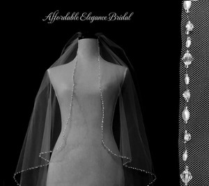 Angel Cut Pearl, Rhinestone and Crystal Cathedral Wedding Veil Angel Cut Pearl, Rhinestone and Crystal Cathedral Wedding Veil