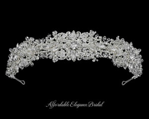 Crystal and Rhinestone Wedding and Quinceanera Tiara hp2225 Crystal and Rhinestone Wedding and Quinceanera Tiara hp2225