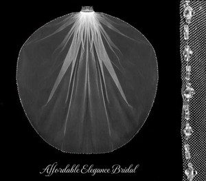 Fingertip Wedding Veil Clear Beaded Crystal Edge Fingertip Wedding Veil Clear Beaded Crystal Edge