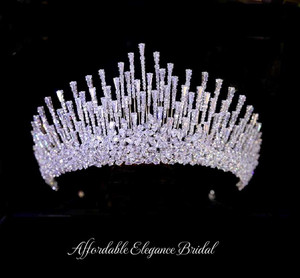 3" CZ Wedding and Quince Tiara in Silver, Gold or Rose Gold 3" CZ Wedding and Quince Tiara in Silver, Gold or Rose Gold
