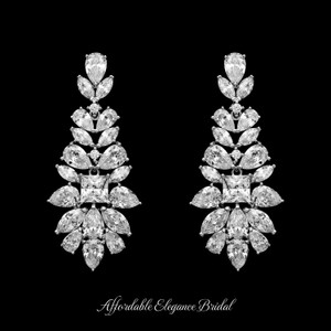 Brilliant Cubic Zirconia Wedding Earrings - Pierced or Clip On Brilliant Cubic Zirconia Wedding Earrings - Pierced or Clip On