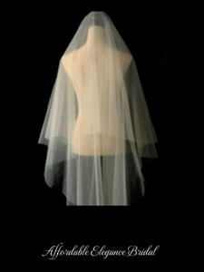 Two Layer Plain Cut Edge Drop Style Cathedral Wedding Veil Two Layer Plain Cut Edge Drop Style Cathedral Wedding Veil