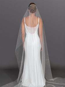 Scattered Pearl and Crystal Royal Cathedral Wedding Veil V4706 Scattered Pearl and Crystal Royal Cathedral Wedding Veil V4706