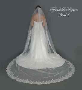 Sequined Lace Royal Cathedral Wedding Veil Elena Designs E1466 Sequined Lace Royal Cathedral Wedding Veil Elena Designs E1466