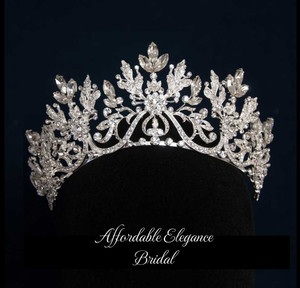 Regal 3" Tall Marquise Rhinestone Wedding and Quinceanera Tiara Regal 3" Tall Marquise Rhinestone Wedding and Quinceanera Tiara