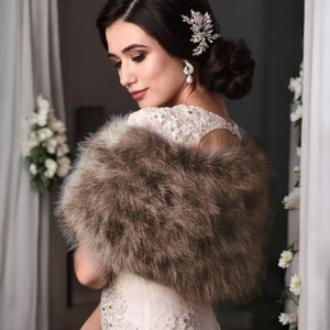 Slate Grey Vintage Inspired Marabou Feather Bridal Stole Wrap Slate Grey Vintage Inspired Marabou Feather Bridal Stole Wrap