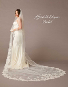 Lace Applique Royal Cathedral Wedding Veil V2599RC Lace Applique Royal Cathedral Wedding Veil V2599RC