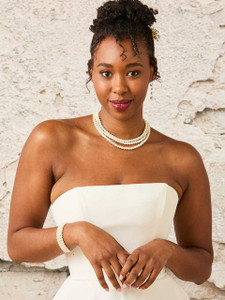 Pearl Necklace, Drop Earrings and Bracelet Set Envogue NL2564-2 Pearl Necklace, Drop Earrings and Bracelet Set Envogue NL2564-2