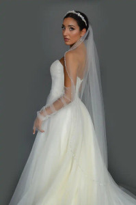Crystal and Rhinestone Beaded Edge Wedding Veil Ansonia V903 Crystal and Rhinestone Beaded Edge Wedding Veil Ansonia V903