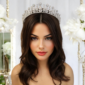 Glamorous Pear Cut CZ Wedding and Quinceanera Tiara Glamorous Pear Cut CZ Wedding and Quinceanera Tiara