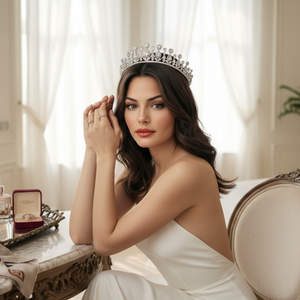 Glamorous Pear Cut CZ Wedding and Quinceanera Tiara