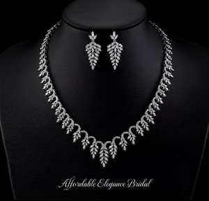 3A CZ Silver Plated Marquise Design Bridal Jewelry Set 3A CZ Silver Plated Marquise Design Bridal Jewelry Set