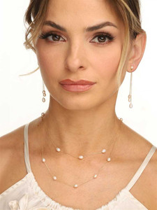 Freshwater Pearl 14K Gold Plated 2 Row Necklace and Earrings Freshwater Pearl 14K Gold Plated 2 Row Necklace and Earrings