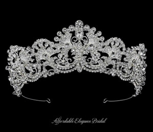 2" High Rhinestone Scroll Wedding and Quinceanera Tiara 2" High Rhinestone Scroll Wedding and Quinceanera Tiara