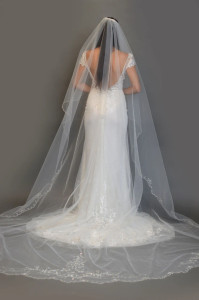 Elena Designs E1323 Beaded Royal Cathedral Wedding Veil Elena Designs E1323 Beaded Royal Cathedral Wedding Veil