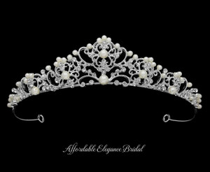 Dainty Pearl and Rhinestone Wedding Tiara Dainty Pearl and Rhinestone Wedding Tiara