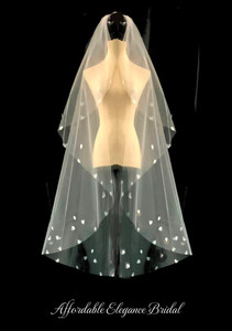 Angel Cut Organza Petals Waltz Length Wedding Veil Angel Cut Organza Petals Waltz Length Wedding Veil