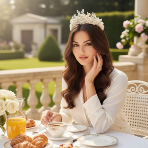 Luxurious Pearl and Crystal Wedding Tiara hp3331