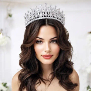 Regal CZ Wedding and Quinceanera Statement Tiara Regal CZ Wedding and Quinceanera Statement Tiara