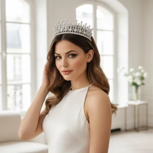 Regal CZ Wedding and Quinceanera Statement Tiara