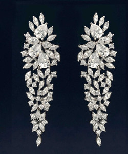 Glamorous Cluster CZ Wedding Dangle Earrings Glamorous Cluster CZ Wedding Dangle Earrings