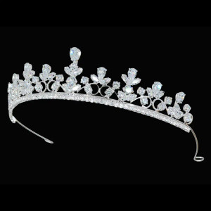 Dainty Silver Plated CZ Crystal Wedding Tiara hp330 Dainty Silver Plated CZ Crystal Wedding Tiara hp330