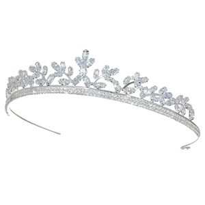 Petite Silver Plated CZ Crystal Wedding Tiara hp331 Petite Silver Plated CZ Crystal Wedding Tiara hp331
