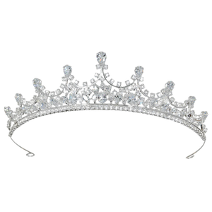 Silver Plated CZ Crystal Wedding Tiara hp328 Silver Plated CZ Crystal Wedding Tiara hp328
