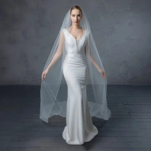 Pearl and Sequin Cathedral Wedding Veil V6246C Pearl and Sequin Cathedral Wedding Veil V6246C