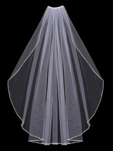 Fingertip Wedding Veil with Beaded Edge enVogue V303SF Fingertip Wedding Veil with Beaded Edge enVogue V303SF