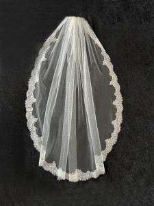 Chantilly Eyelash Lace Waltz Length Wedding Veil CF929 Chantilly Eyelash Lace Waltz Length Wedding Veil CF929