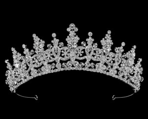 Crystal and Rhinestone Silver Plated Wedding Tiara hp7497 Crystal and Rhinestone Silver Plated Wedding Tiara hp7497