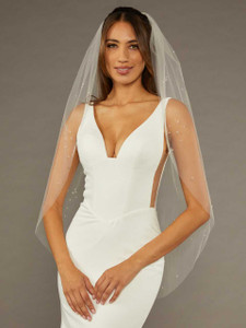 Fingertip Wedding Veil with Crystal Scatter Envogue V2486SF Fingertip Wedding Veil with Crystal Scatter Envogue V2486SF