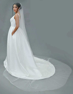 Royal Cathedral Wedding Veil with Cut Edge E1605 Royal Cathedral Wedding Veil with Cut Edge E1605
