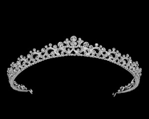 Petite Silver Plated Scroll Crystal Rhinestone Wedding Tiara hp4331 Petite Silver Plated Scroll Crystal Rhinestone Wedding Tiara hp4331
