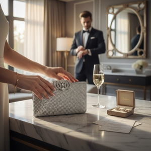 Silver Crystal Dazzle Wedding Clutch Purse P3591  Silver Crystal Dazzle Wedding Clutch Purse P3591