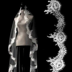 Royal Cathedral Wedding Veil with Chantilly Lace