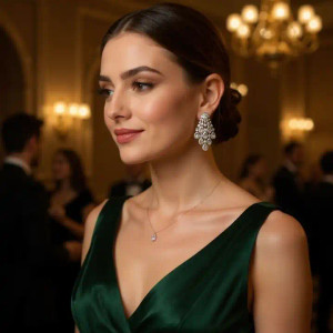 Art Deco CZ Wedding and Formal Earrings E3802