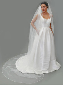 Pearl and Crystal Beaded Cascade Royal Cathedral Wedding Veil E1615