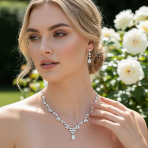 CZ Crystal Sparkle Bridal Jewelry Set ne4087
