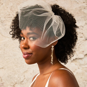 Ivory Vintage Style Birdcage Bridal Headband Veil Envogue CV2661 
