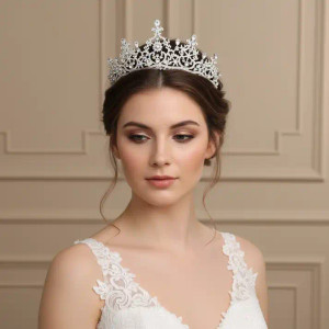Silver or Gold Plated Wedding and Quinceanera Tiara hp338